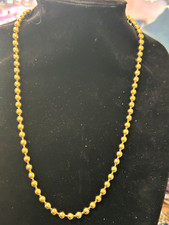 Vintage Premier Designs GLOSSY Gold Tone Ball Bead Chain Necklace 24