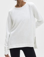 ATHLETA Tops Coaster Luxe Recover Pullover Sweatshirt Size L Fog Gray Heather picture