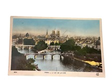 Postcard Paris France Seine River Notre Dame Chrome  Vintage picture
