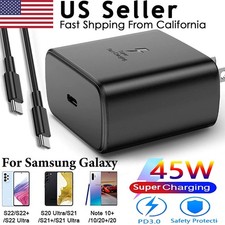 45W Super Fast Wall PD Charger Plug + USB C Cable For Samsung Galaxy S21 S22 S23 picture