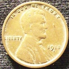 1918-S 1C BN Lincoln Cent picture