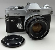 Canon FT QL SLR 35mm Film Camera W/ Canon FD 50mm 1:1.8 Lens - Film Tested picture