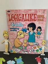 VTG 1967 Whitman (2 sets)Look-Alike & Robin& Rachel cutout Paper Dolls w/Clothes picture