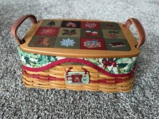 Longaberger 2002 Christmas Traditions Basket - w/ Lid, Liner, Tie-On & Protector picture