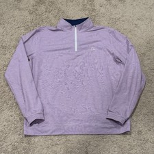 Rhoback 1/4 Zip Pullover Men’s Large Purple White Stripe Golf Performance picture