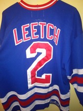 Vintage CCM Authentic New York Rangers LEETCH #2 NHL Hockey Jersey Sz 52 Blue picture