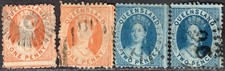 QUEENSLAND AUSTRALIA 1876/8 STAMP Sc. # 44/44b AND 46/46a USED picture