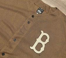 Vtg Boston Red Sox Jersey Men 2XL Brown Mesh Stitched Majestic READ picture