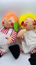 Annalee Mobilitee Candy Kids Pair Boy Girl Felt Dolls  Rare Set Vintage 1969 HTF picture