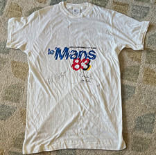 Porsche le’Mans 1983 shirt, signed ￼by Al Holbert and Hurley Haywood. vintage picture