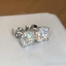 Certified D Color VVS1 Moissanite Solitaire Stud Earrings Screwback picture