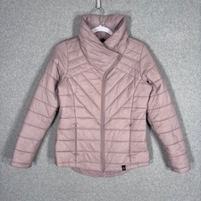Mondetta Packable Puffer Jacket Small Pink Mauve Nylon Quilted Funnel Neck picture