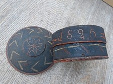 Antique 1825 Signed Hand Painted Bentwood Box Scandinavian Folk Art Tene Svepask picture