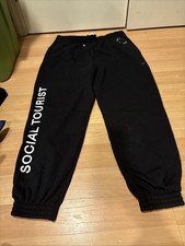 Social Tourist Jogging Sweatpants Black Size Large NWT picture