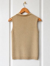 Vintage St Michael Marks & Spencer Sleeveless Knit Top Antique Gold UK 14 US 10 picture
