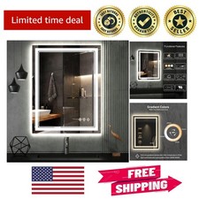 24x32 Inch Lighted Bathroom Mirror with Gradient Color Options & Polished Finish picture