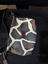 Dooney & Bourke Giraffe Print Canvas Shoulder Bag Handbag Duck Charm picture