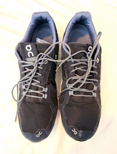 On Men’s Black/Gray Low Top Running Sneakers Lace-Up Mesh Upper Rubber Sole picture