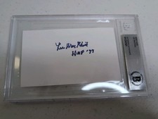 Lee MacPhail Signed Index Card Beckett Authenticated picture