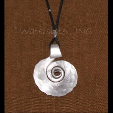 ANTIJOYAS Handmade ART-2-WEAR Hammered Aluminum TCHAI NECKLACE 3D Swirl  SEC38 picture