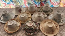 Vtg Mismatched Tea Cup and Saucer Sets 10 Wedding, Shower, Tea Grannycore F picture