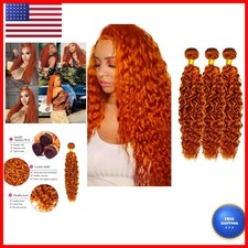 Hydtxc Giginger Orange 20 22 24 Inch 350 Water Wave Brazilian Virgin Hair picture