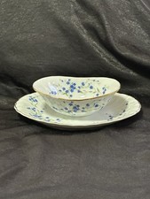 1LIMOGES BERNARDAUD Gravy boat & underplate  Myosotis pattern. Made in France picture