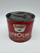 Vintage Sinclair Litholine Multi-Purpose Grease Can Unopened  W/Key Dinosaur picture