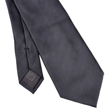 NWT BRIONI Anthracite Gray Herringbone Handmade Silk Tie 62.5