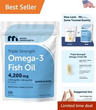 Deep Sea Fish Omega 3 Supplements, 4200mg per Serving, Lemon Flavor - 120 Count picture