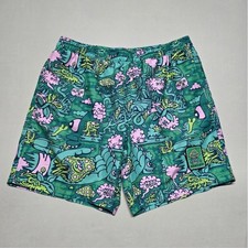 Killer Acid Men Psychedelic Monster Print Swim Trunks Green Pink Large Linerless picture