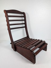Antique Kennebec Boat & Canoe Co Folding Wood Seat Chair Maine RARE EXCEPTIONAL picture
