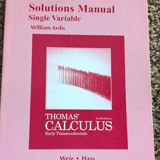 Pearson Thomas' Calculus Single Variable Solutions Manual 12th Ed Ardis 2009 picture