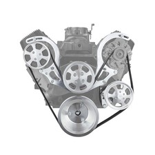 Chevy BBC 454 Aluminum Complete Serpentine Engine Pulley Kit - Polished picture