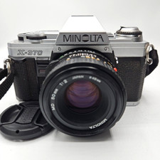 Minolta X-370 35mm Film SLR Camera Kit with 50mm OEM Lens, Tested and Working picture