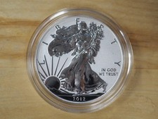 2012 S 1 oz American Silver Eagle REVERSE PROOF in capsule -  picture