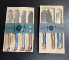 Laguiole French Home 4 Pc Spreader Set and Cheese Set; Horn Handles w/Wood Tray picture