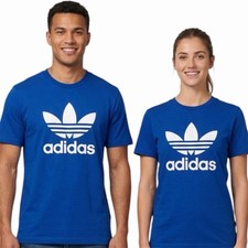 ADIDAS Vintage Trefoil Logo ROYAL BLUE Regular Fit Short Sleeve  T-shirt NWT picture