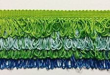 4 Tier looped Chainette Fringe Col. Lime/Aqua/A. Green/Turq - 4 Continuous Yards picture