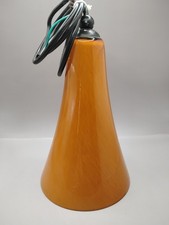 Vintage Mid-Century Modern Orange Cased Glass Cone Pendant Light – Retro MCM picture