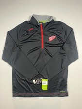 Detroit Red Wings Shirt Mens XL Gray NHL Hockey Reebok 1/4 Zip Center Ice picture