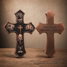 **PRESALE** 5oz SDE Mint High Relief Cross .999 Copper w cap, 2500 mintage picture