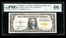 DBR 1935-A $1 North Africa Silver Fr. 2306 IC Block PMG 66 EPQ Serial I36066913C picture
