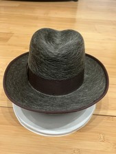Vintage Empire State Fashions grey long-hair beaver fur felt fedora hat picture