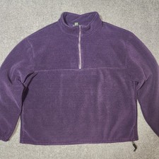 J Crew Oarsman Sweater Mens XL Purple Vintage Deep Pile Fleece QuarterZip Preppy picture