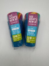 Set of 4 SILIPINT Silicone 16 oz Pint Tumblers Tie Dye Swirls and Solid Blue picture