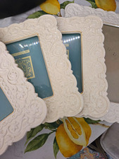 Vintage Jennifer Moore White Ornate Ceramic Photo Frame Collection picture