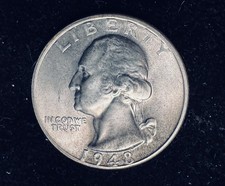 1948-S/S OMM 25C (Regular Strike) Washington Quarter  GEM BU picture