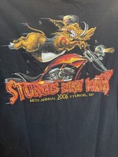 2006 Sturgis Bike Week Pork Chop Hog Smoker Adult Large Black W/Pocket picture