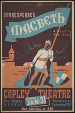 🎭 Shakespeare's Macbeth Theater Poster - 24x36” Rare 1930s Matte Print 🎟️ picture